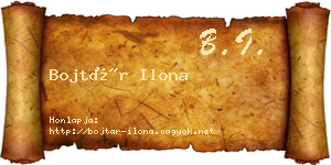 Bojtár Ilona névjegykártya